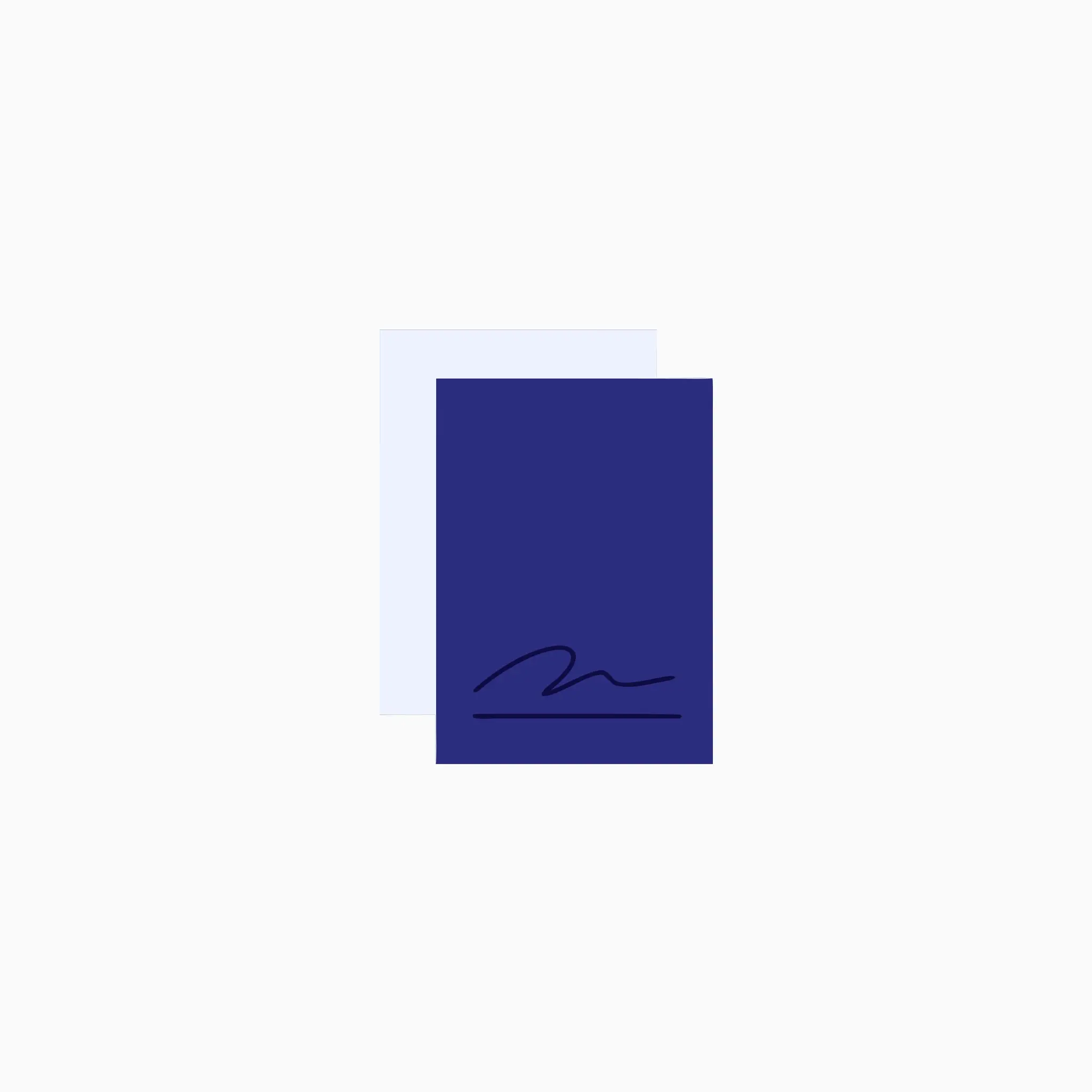 Abstract illustration of stacked documents with a signature line, representing transaction paperwork